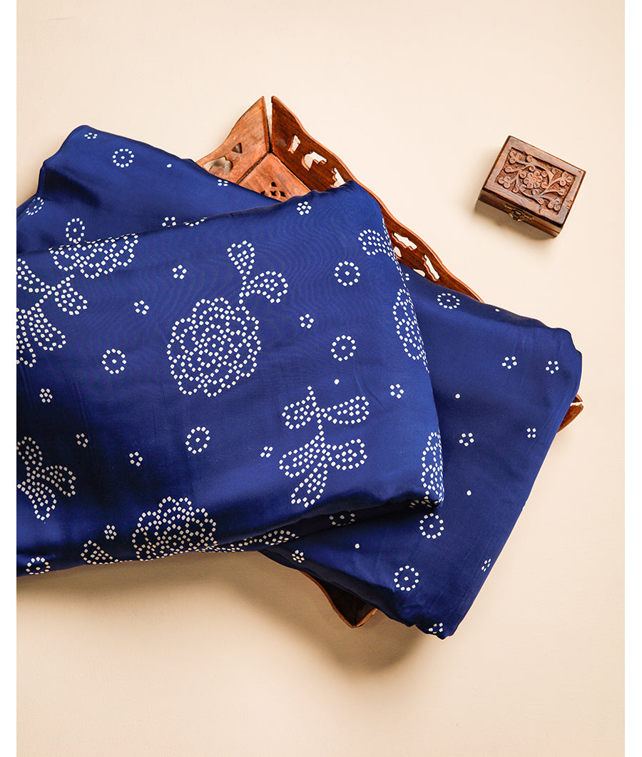 PURE MODAL SATIN BANDHEJ PRINTED FABRIC