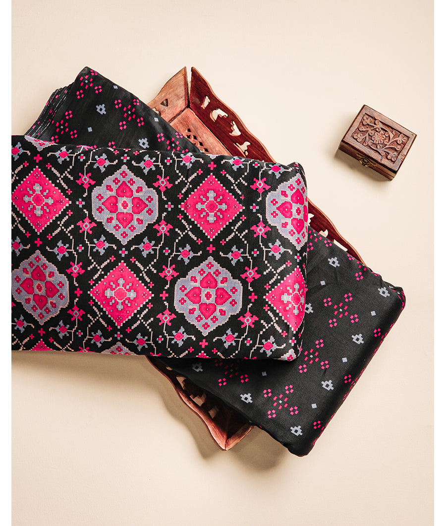PATOLA PRINTED CHANDERI FABRIC