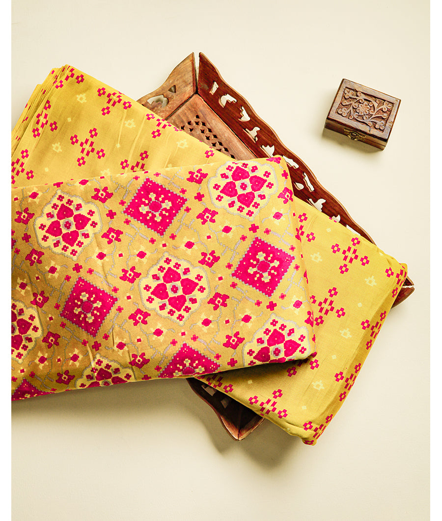 PATOLA PRINTED CHANDERI FABRIC