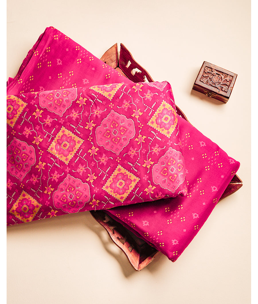 PATOLA PRINTED CHANDERI FABRIC