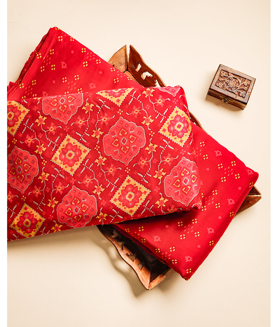 PATOLA PRINTED CHANDERI FABRIC