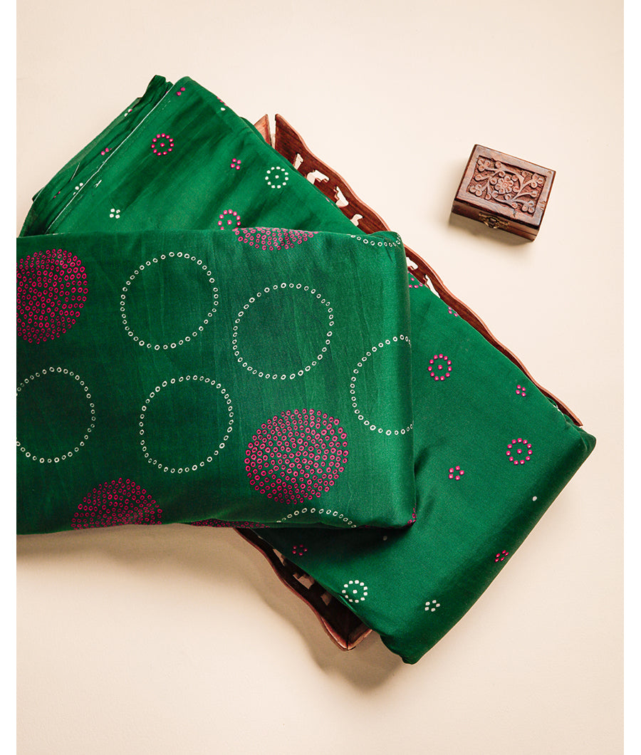 BANDHANI PRINTED CHANDERI FABRIC