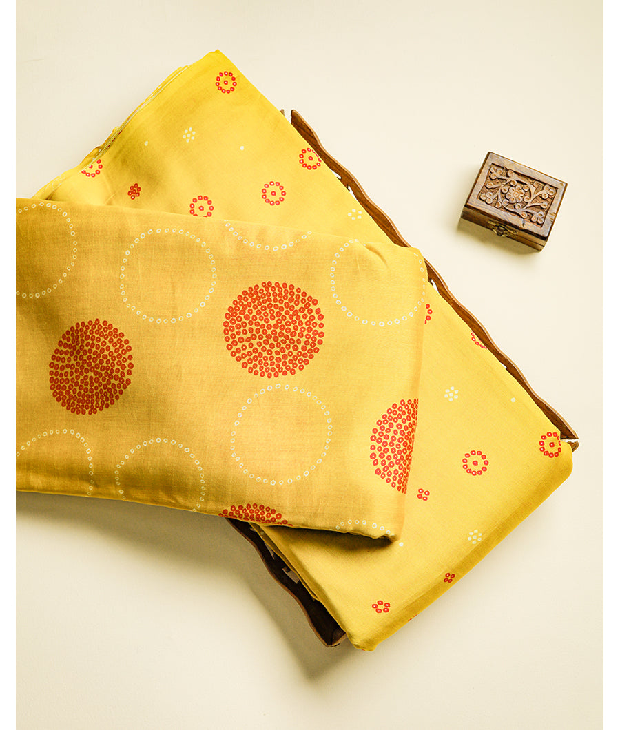 BANDHANI PRINTED CHANDERI FABRIC