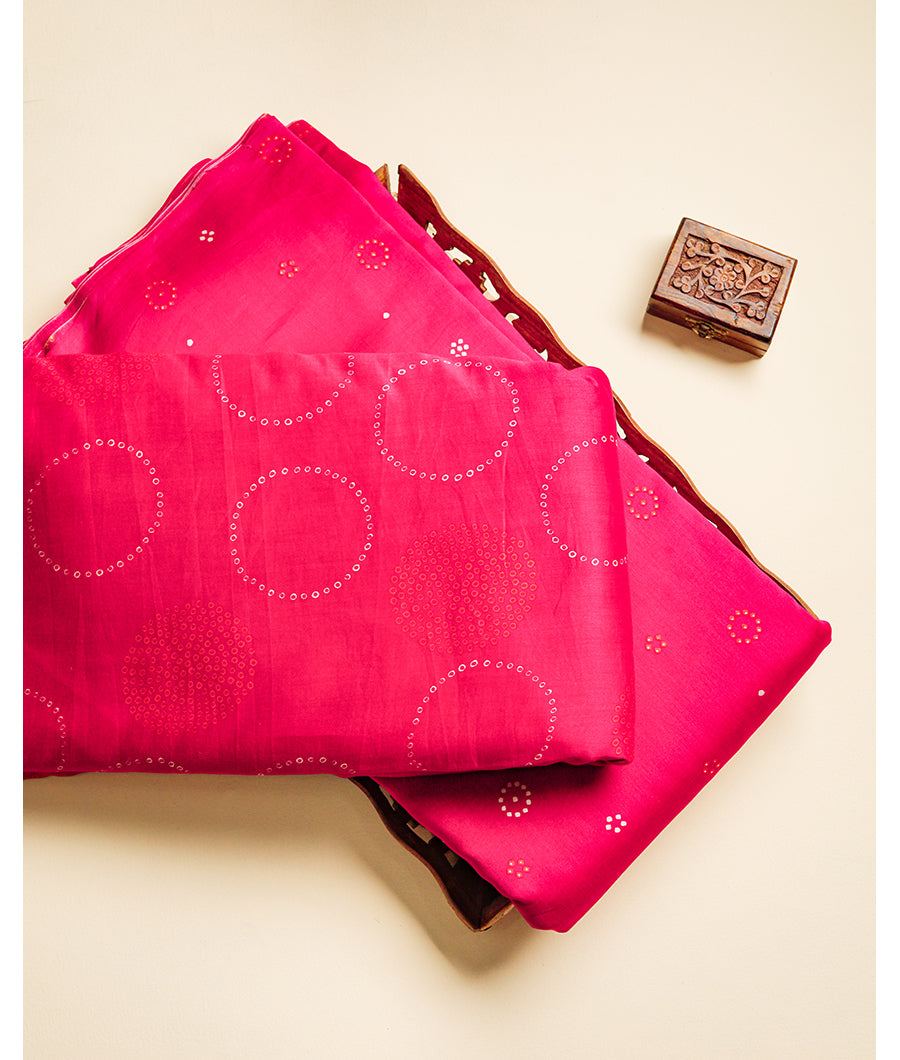 BANDHANI PRINTED CHANDERI FABRIC