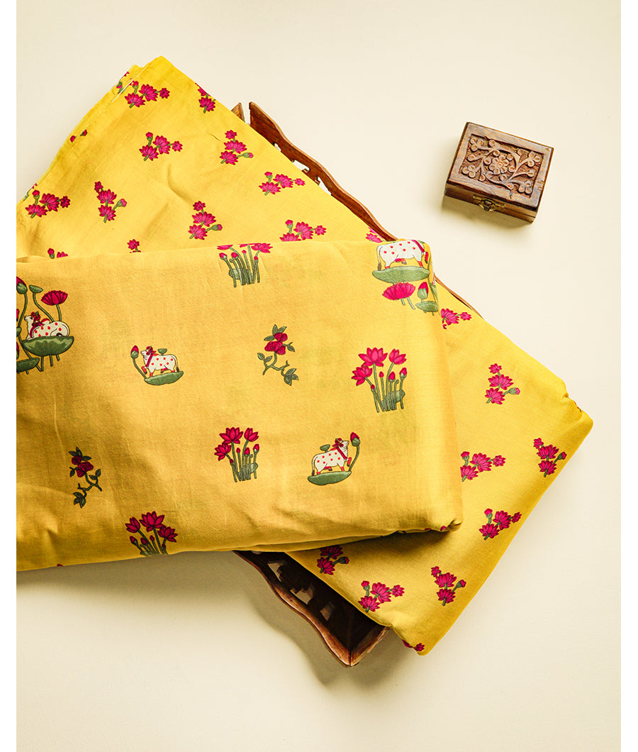 PURE CHANDERI PICHWAI PRINTED FABRIC