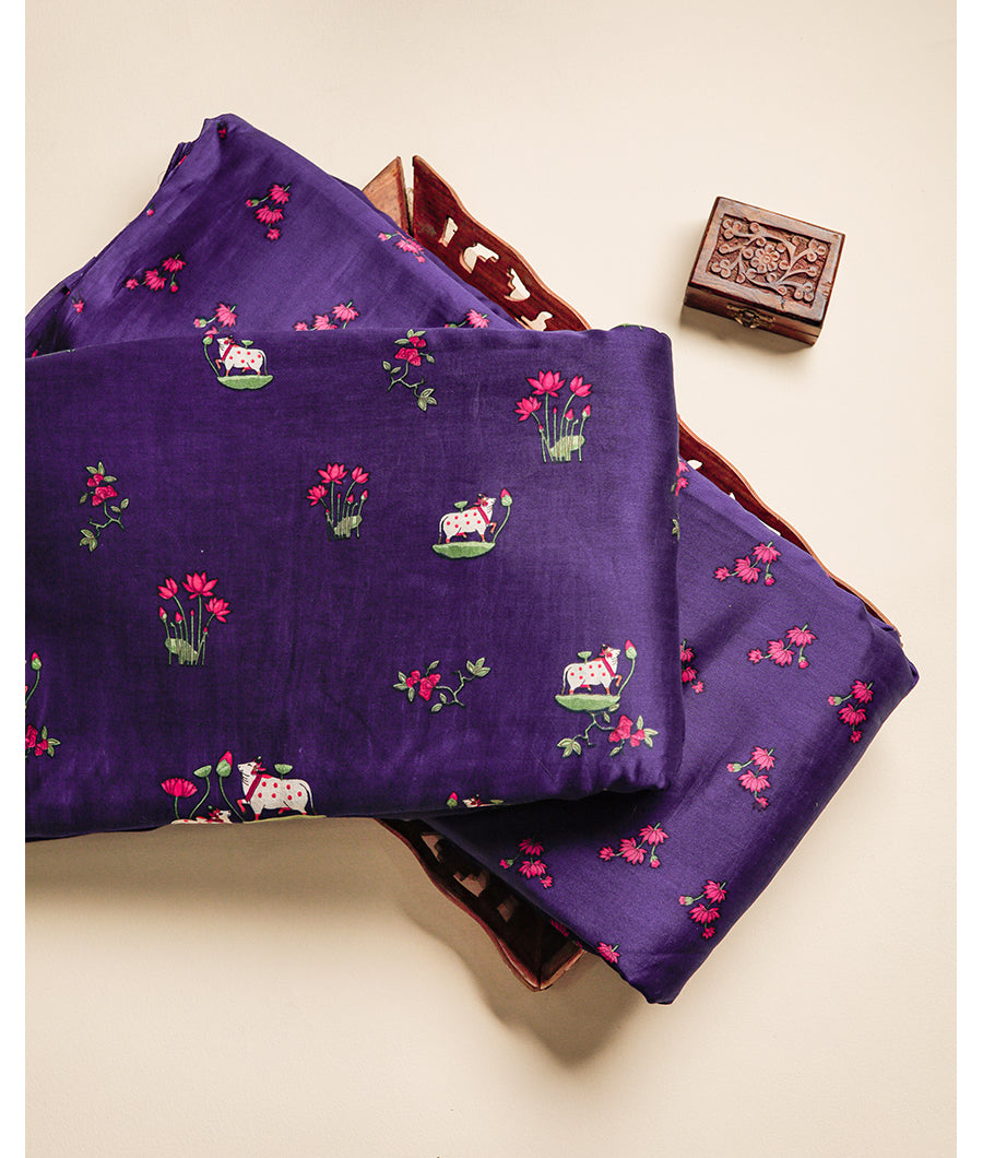 PURE CHANDERI PICHWAI PRINTED FABRIC