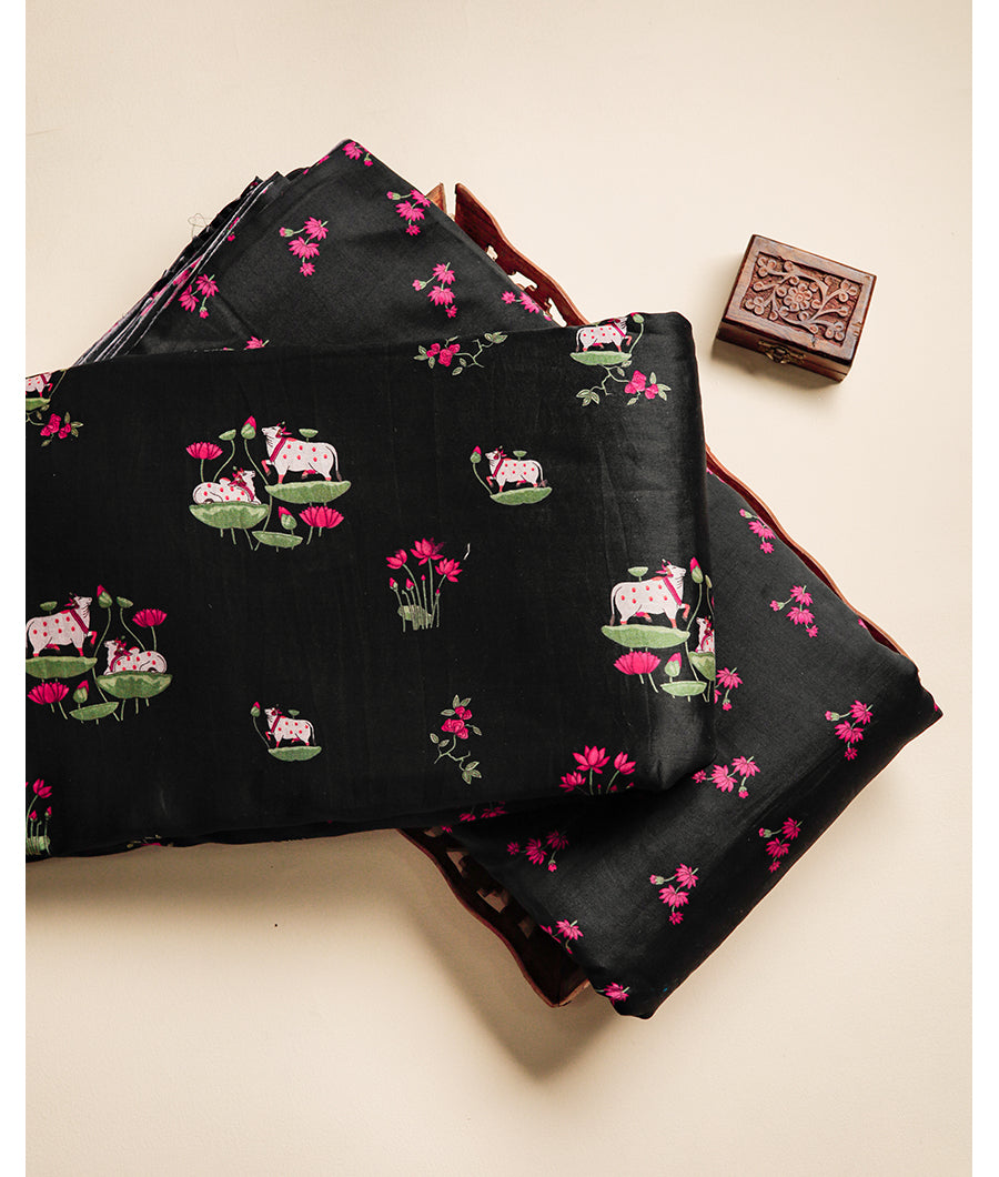 PURE CHANDERI PICHWAI PRINTED FABRIC
