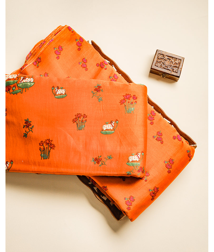 PURE CHANDERI PICHWAI PRINTED FABRIC