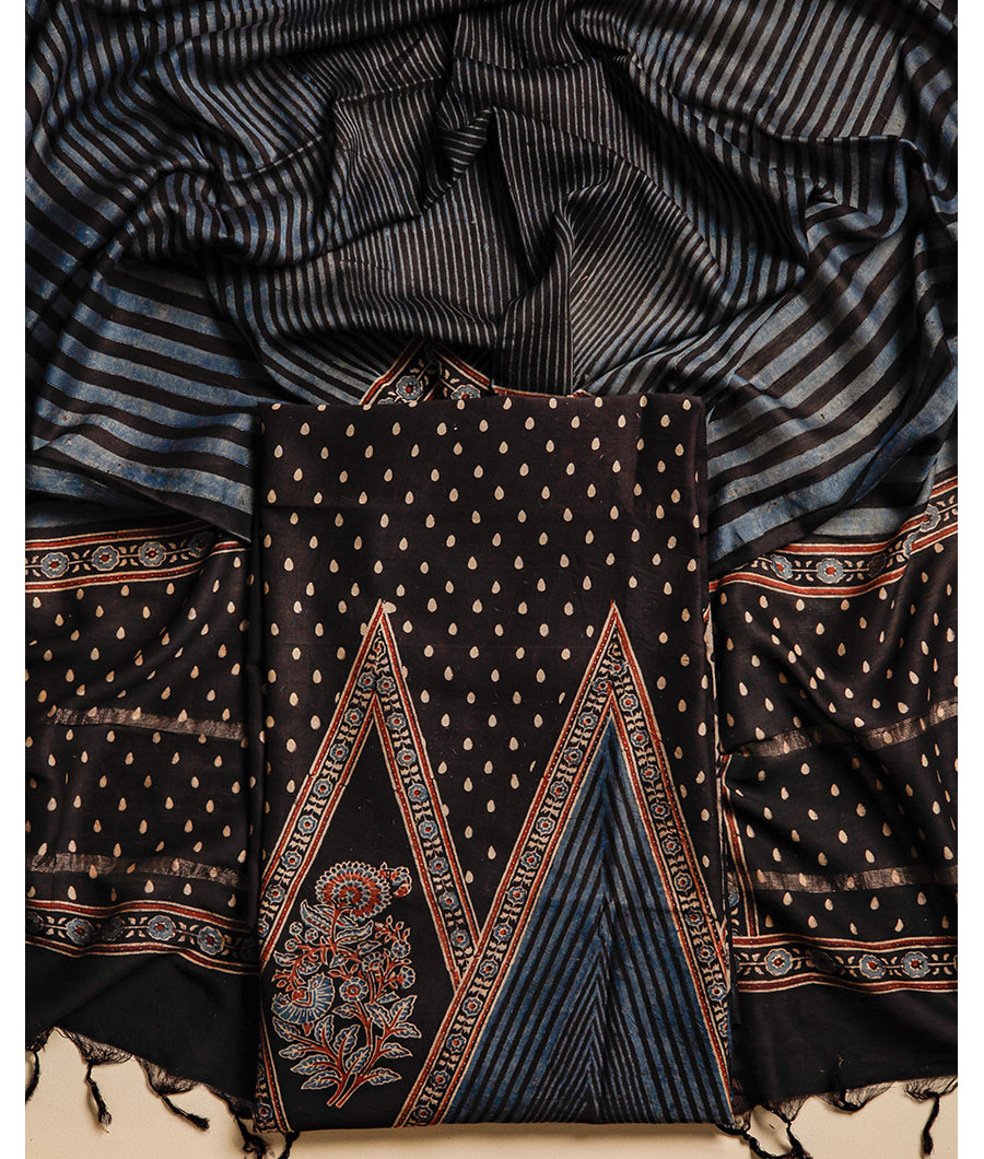 PURE MAHESHWARI CHANDERI AJRAKH SUIT SET