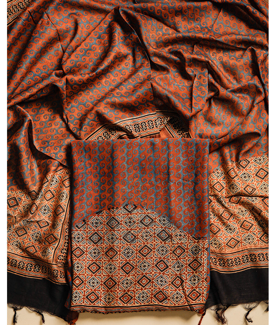 PURE MAHESHWARI CHANDERI AJRAKH SUIT SET