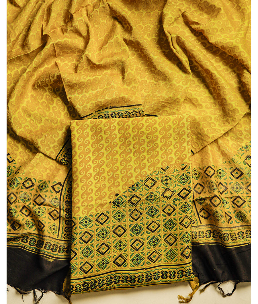 PURE MAHESHWARI CHANDERI AJRAKH SUIT SET