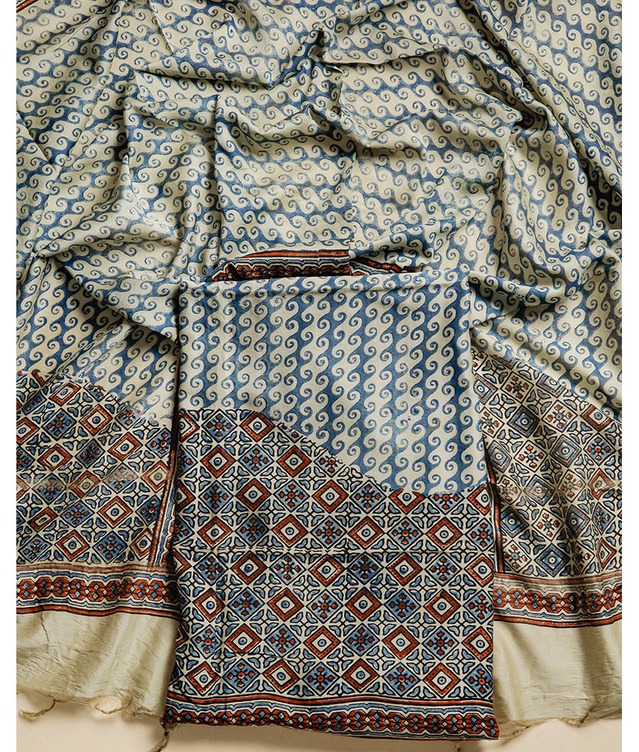 PURE MAHESHWARI CHANDERI AJRAKH SUIT SET