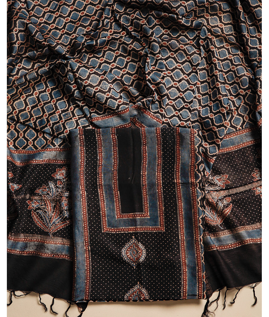 PURE MAHESHWARI CHANDERI AJRAKH SUIT SET