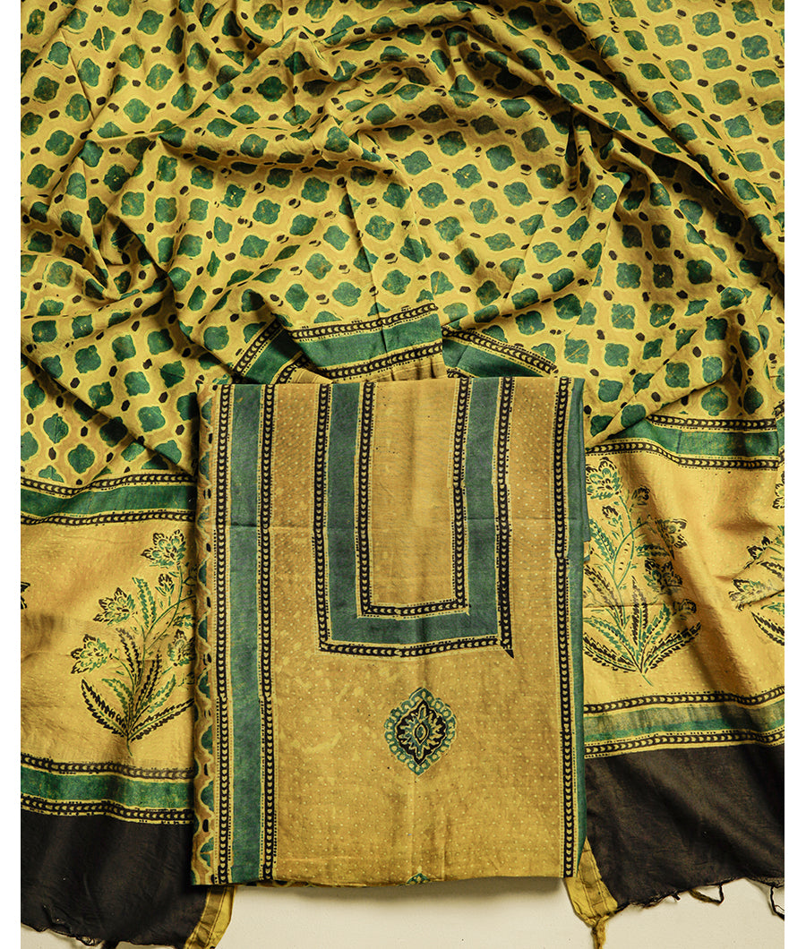 PURE MAHESHWARI CHANDERI AJRAKH SUIT SET