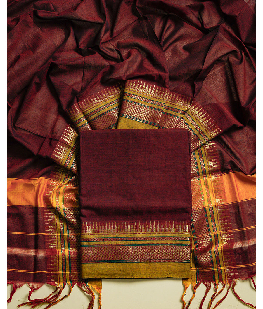PURE NARAYANPET DHARWAD MERCERISED COTTON SUIT SET