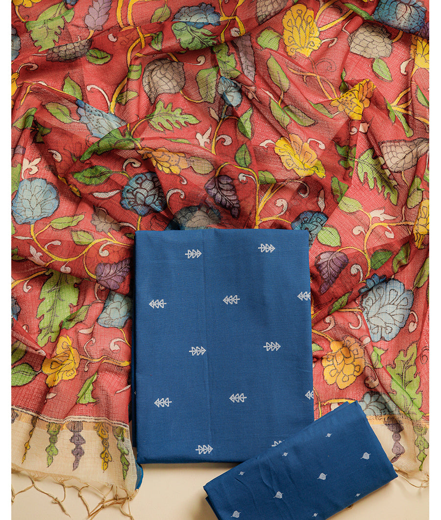 PURE COTTON WOVEN SUIT SET WITH KOTA HANDPAINTED DUPATTA