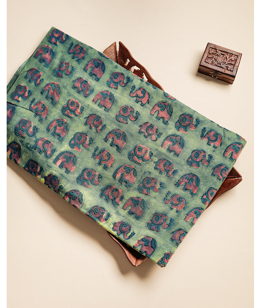 POMEGRANATE AJRAKH FABRIC