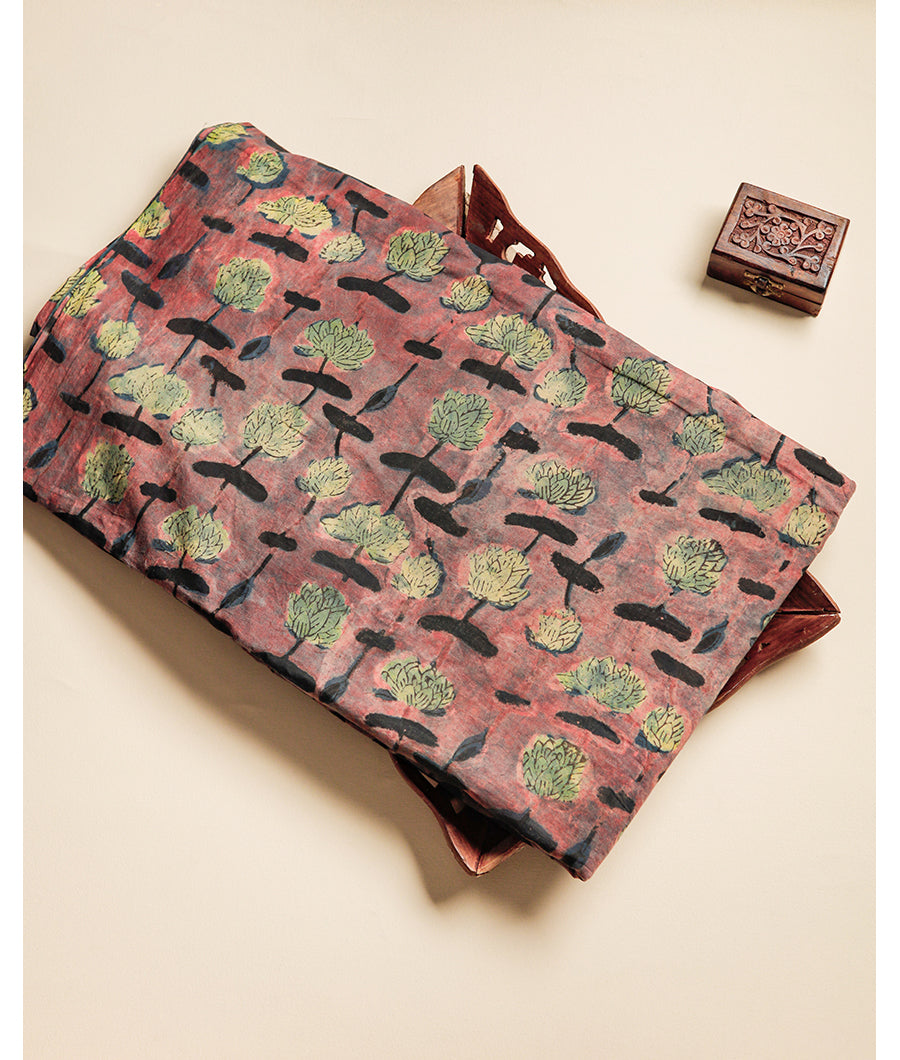 POMEGRANATE AJRAKH FABRIC