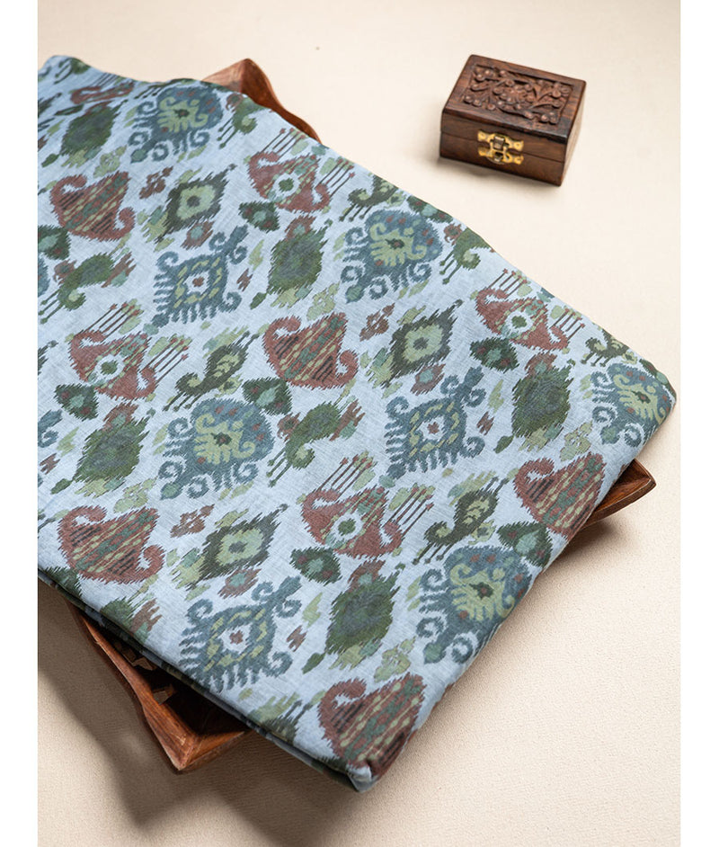 Malai chanderi Block print fabric