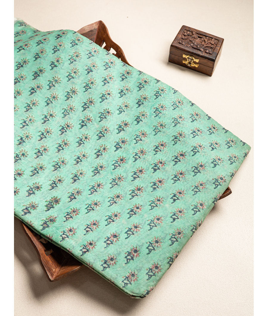 Malai chanderi Block print fabric