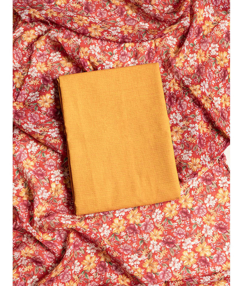 Cotton with chinnon duppata