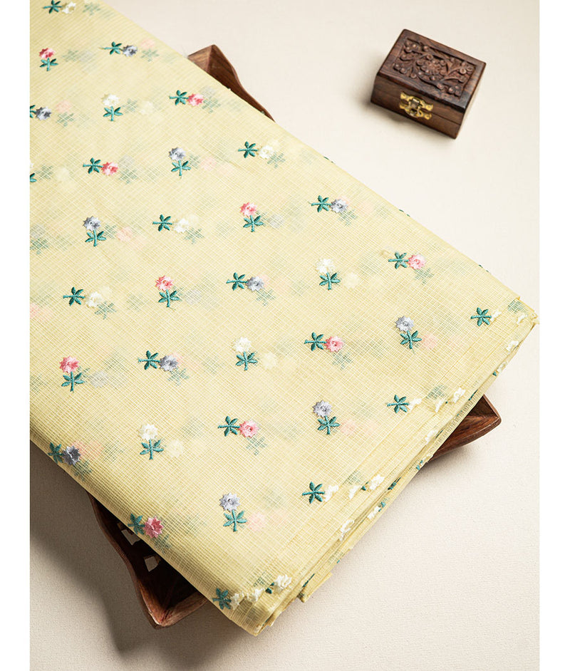 Kota Multi Color Embroidered Fabric