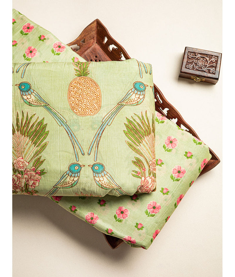 Malai chanderi fabric