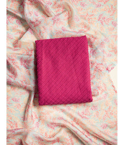 Cotton pintuck with Georgette dupatta