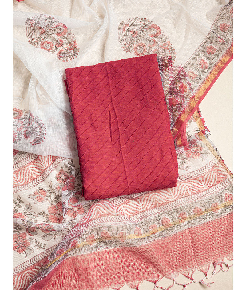 Cotton pintuck with kota dupatta