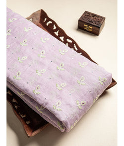 Malai chanderi mirror with embroidered fabric