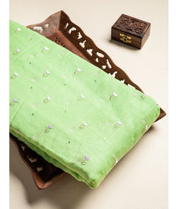 Malai chanderi mirror with embroidered fabric