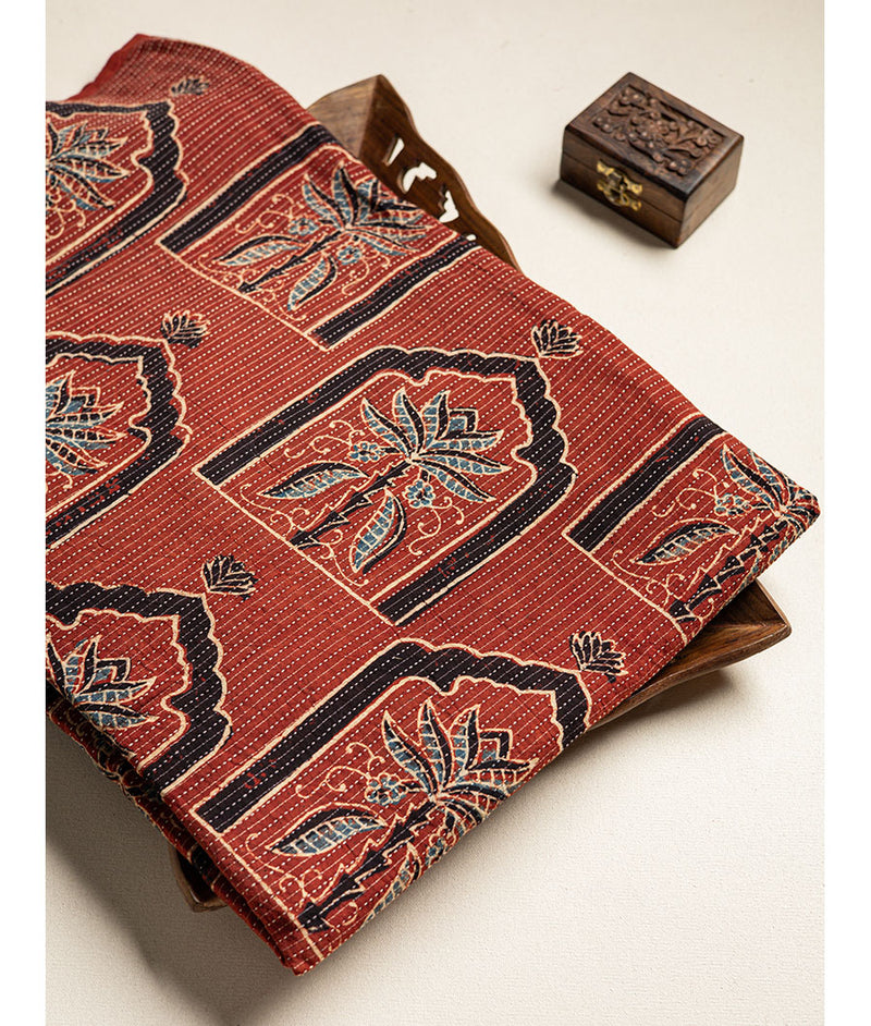 COTTON KANTHA AJRAKH FABRIC
