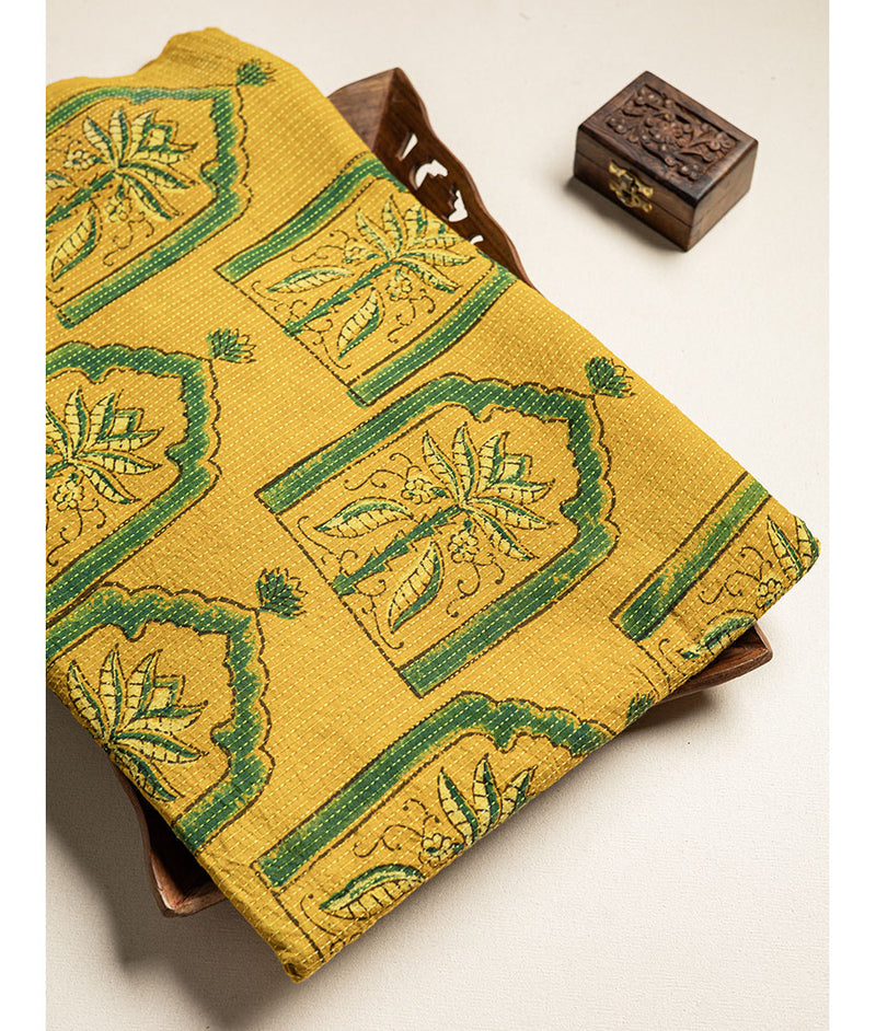 COTTON KANTHA AJRAKH FABRIC