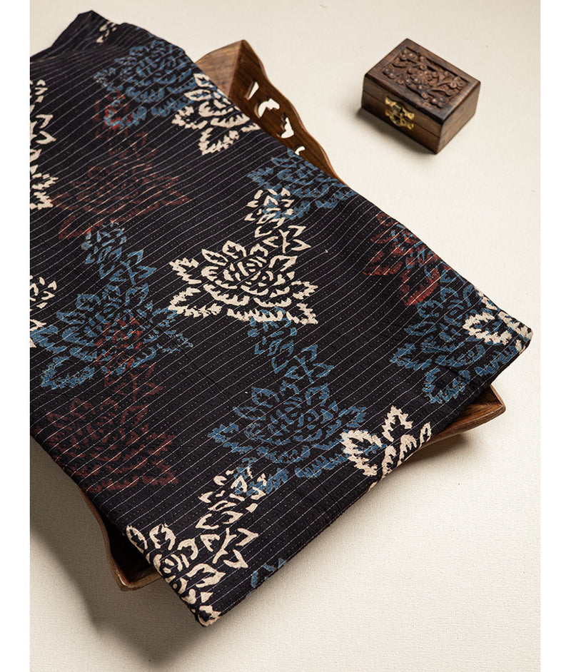 COTTON KANTHA AJRAKH FABRIC