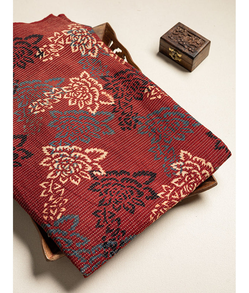 COTTON KANTHA AJRAKH FABRIC