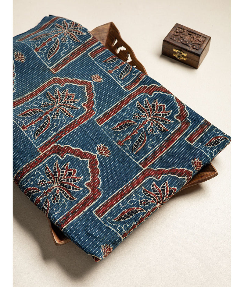 COTTON KANTHA AJRAKH FABRIC