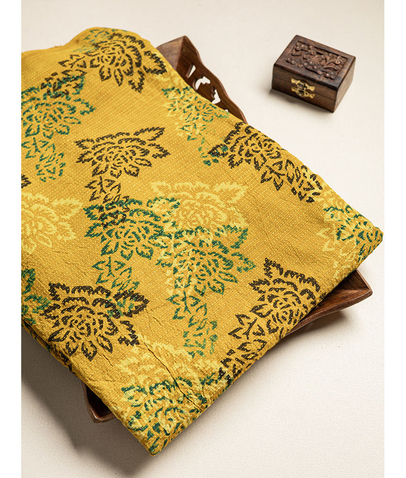 COTTON KANTHA AJRAKH FABRIC