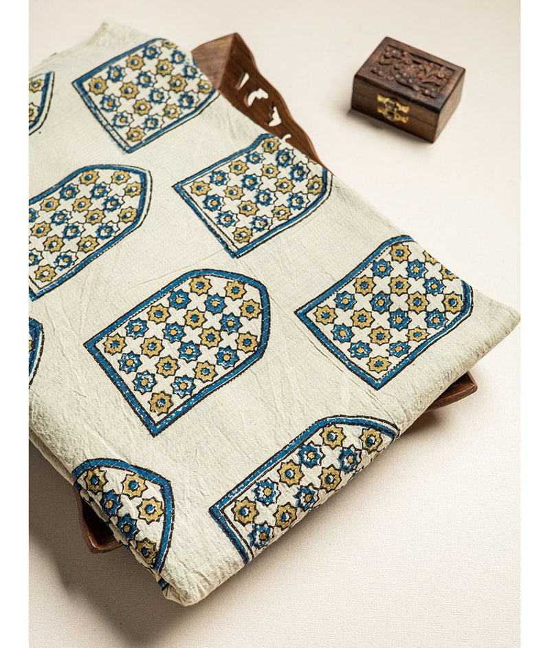 COTTON KANTHA AJRAKH FABRIC