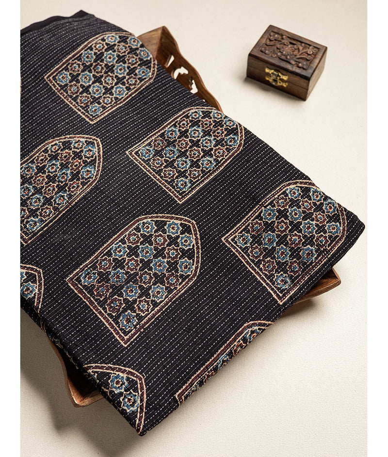 COTTON KANTHA AJRAKH FABRIC