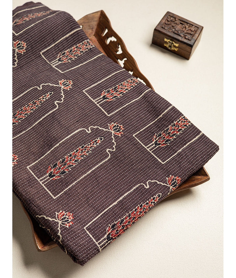COTTON KANTHA AJRAKH FABRIC
