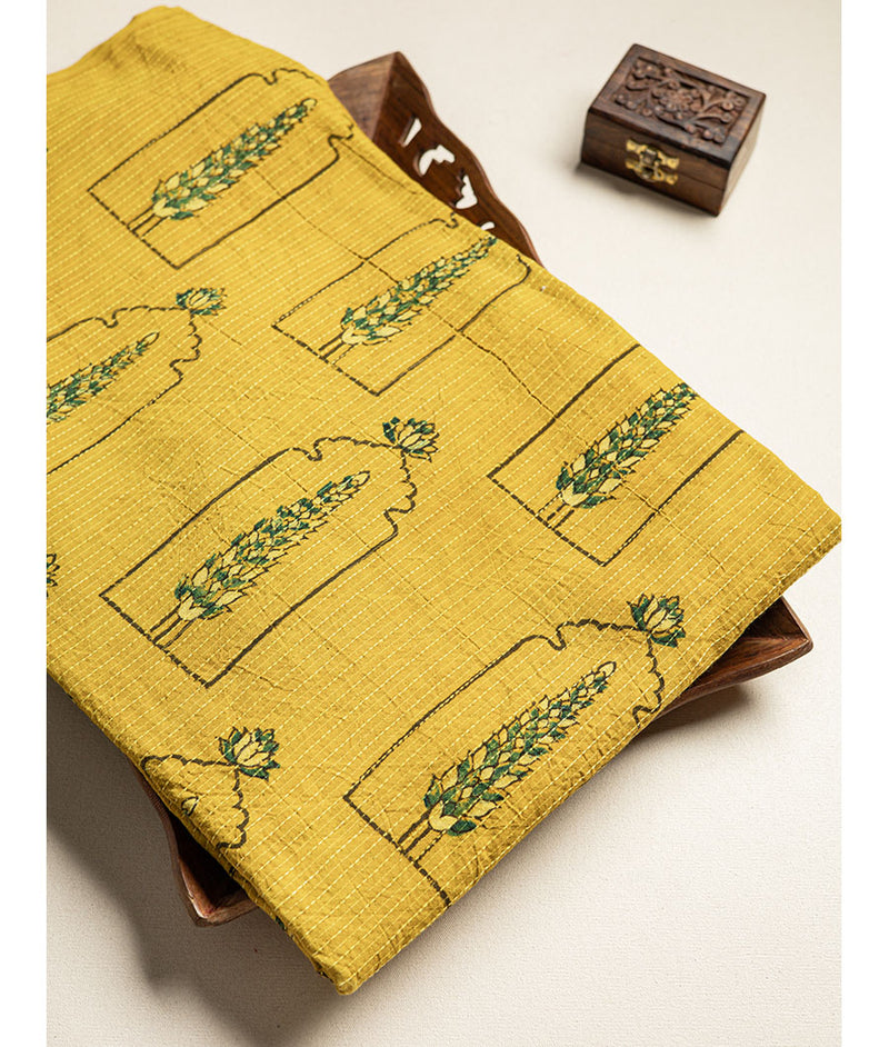 COTTON KANTHA AJRAKH FABRIC