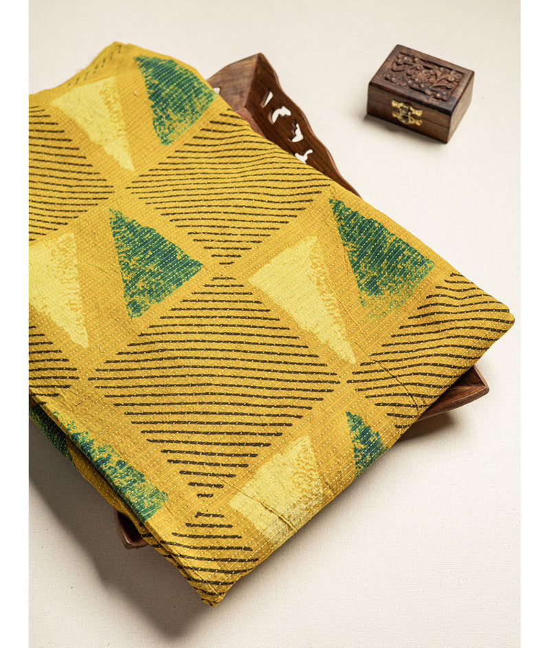 COTTON KANTHA AJRAKH FABRIC
