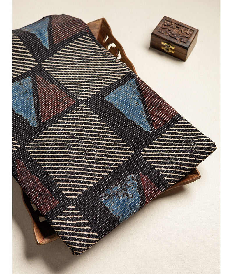 COTTON KANTHA AJRAKH FABRIC