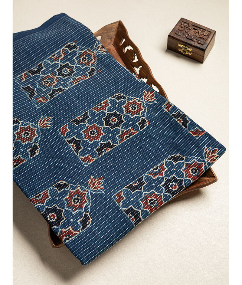 COTTON KANTHA AJRAKH FABRIC