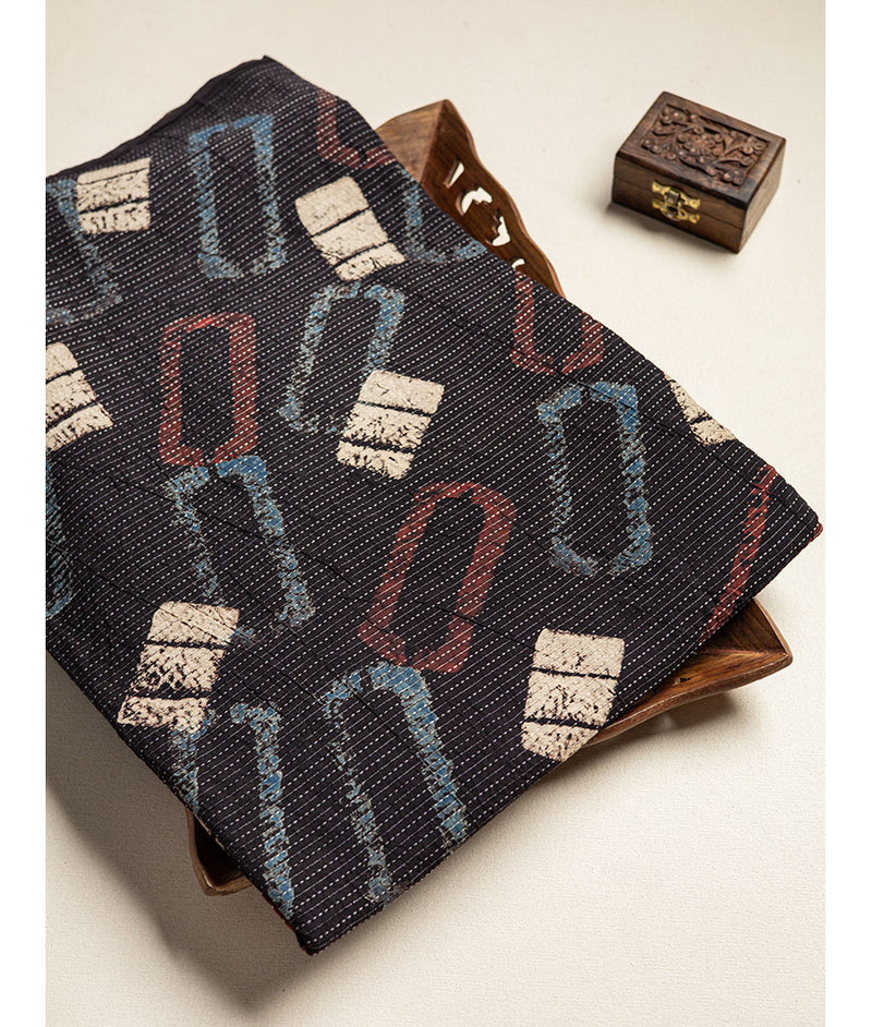 COTTON KANTHA AJRAKH FABRIC