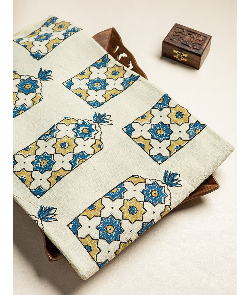 COTTON KANTHA AJRAKH FABRIC