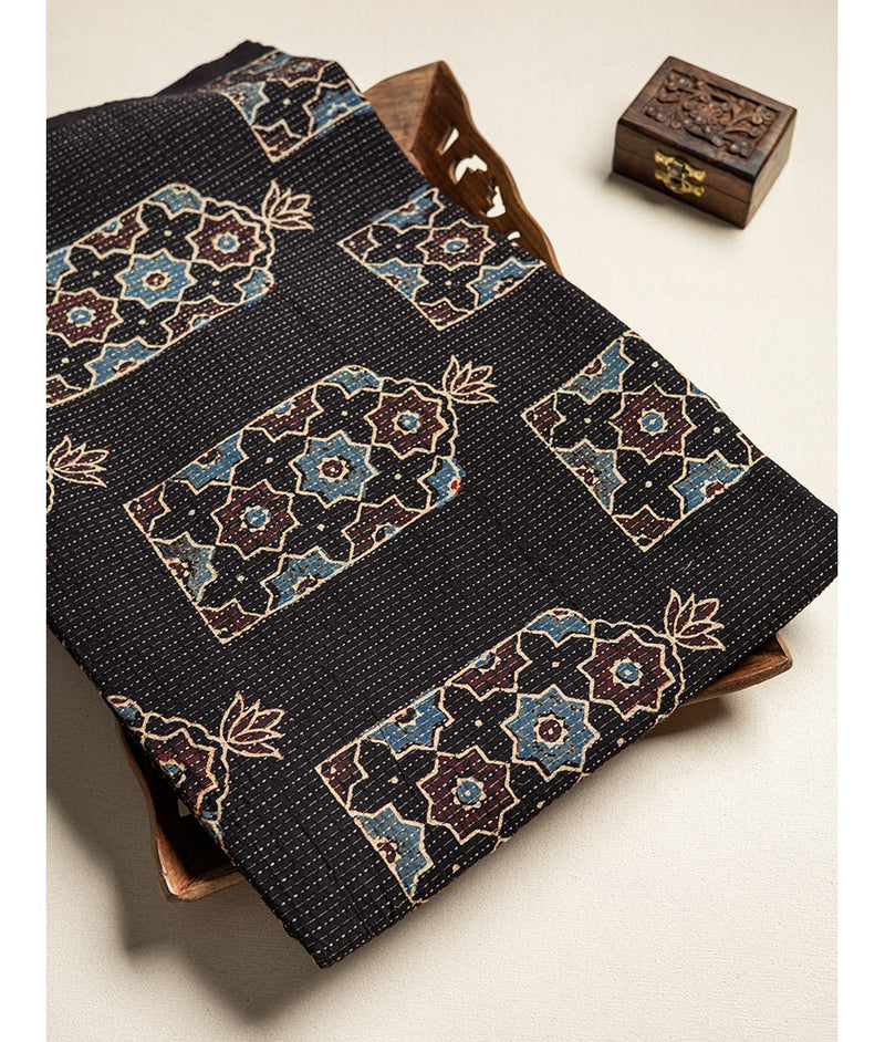 COTTON KANTHA AJRAKH FABRIC