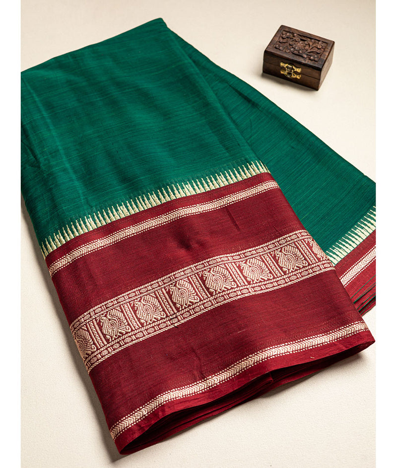 Handloom Cotton Narayanpet Zari Border Fabric