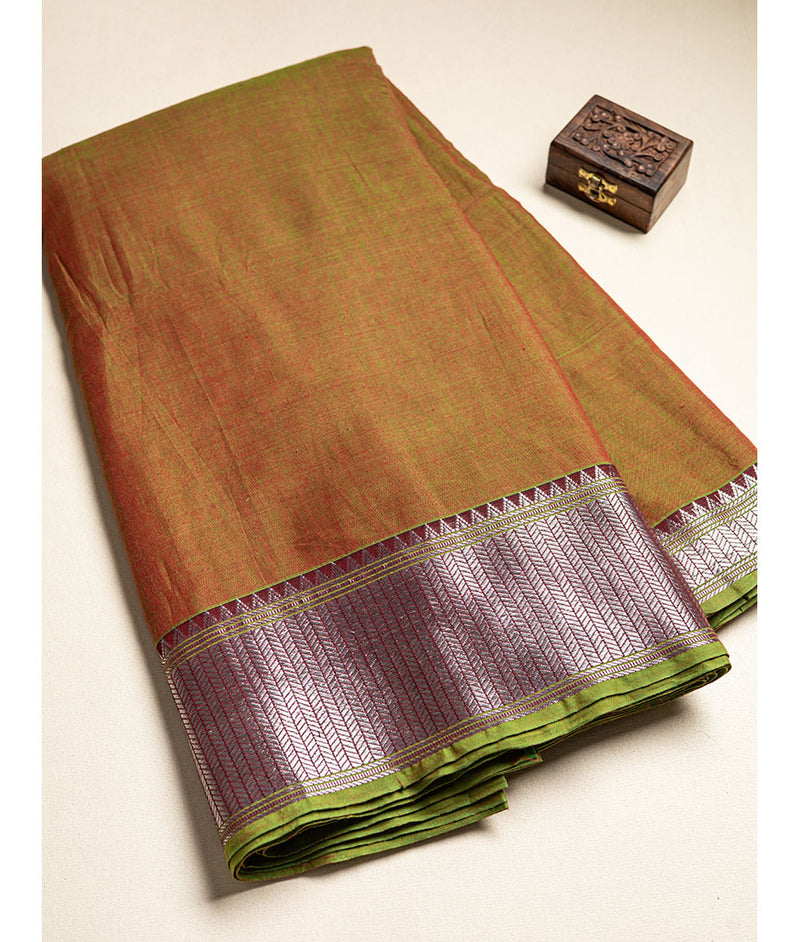 Handloom Cotton Narayanpet Zari Border Fabric