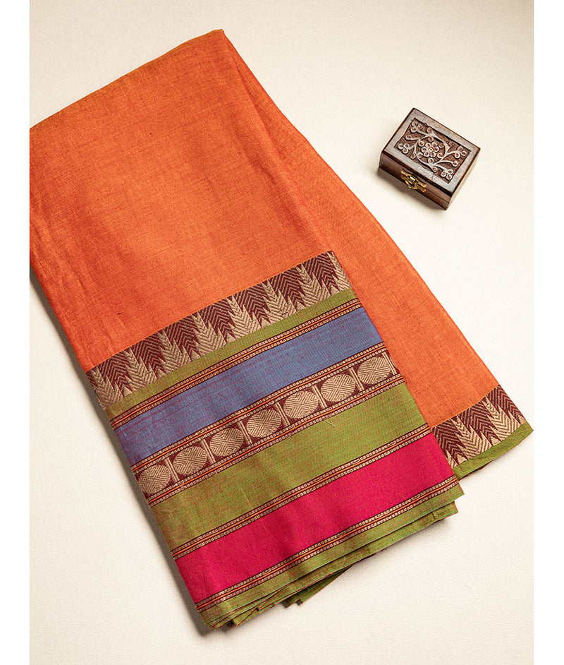 Handloom Cotton Narayanpet Zari Border Fabric